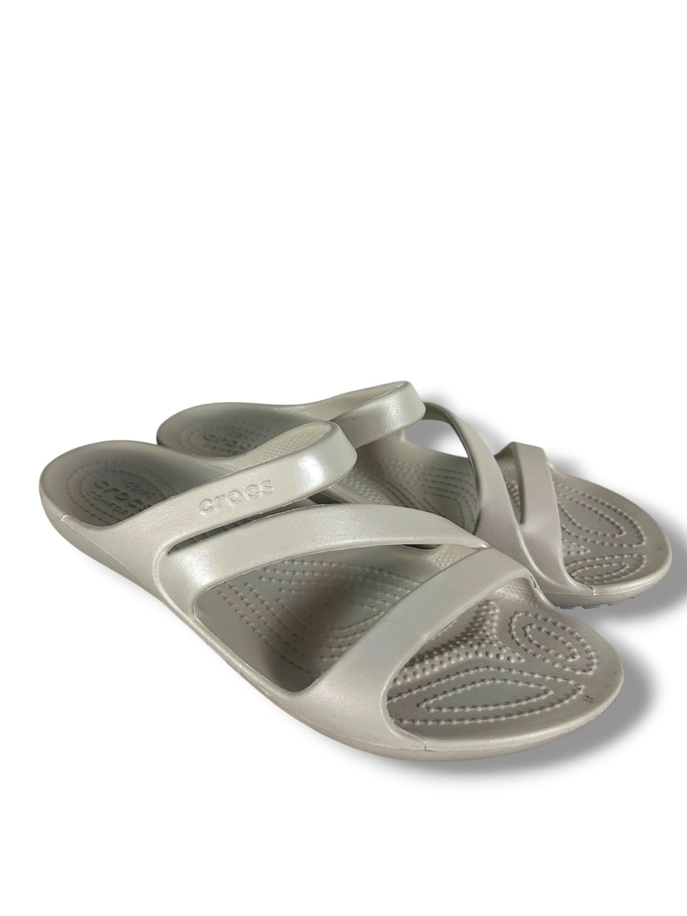 Crocs Women's Kadee II Women’s Off White Slip On Sandals Size 9